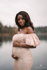 Beautiful black couple maternity portraits