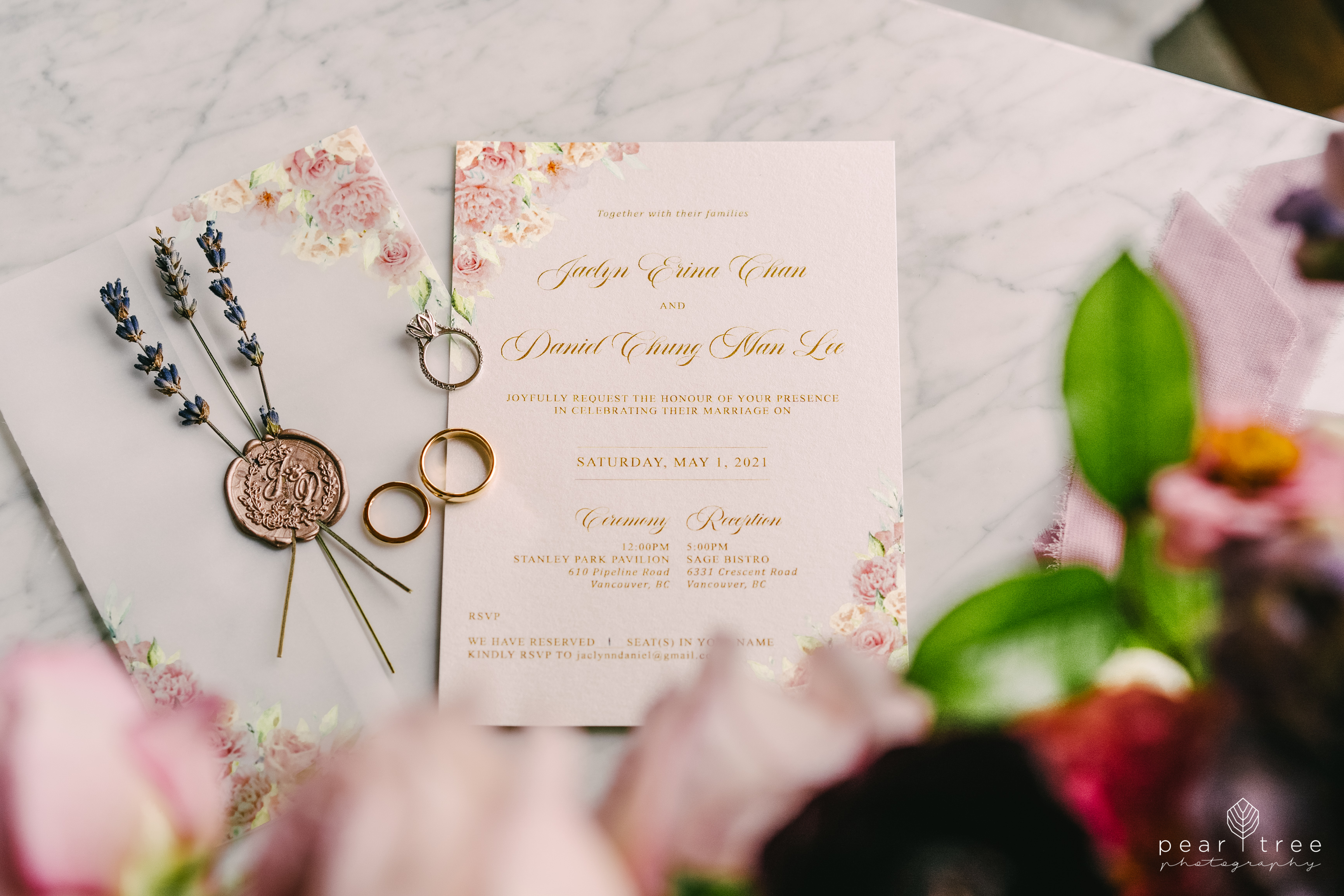wedding details ring invitation card