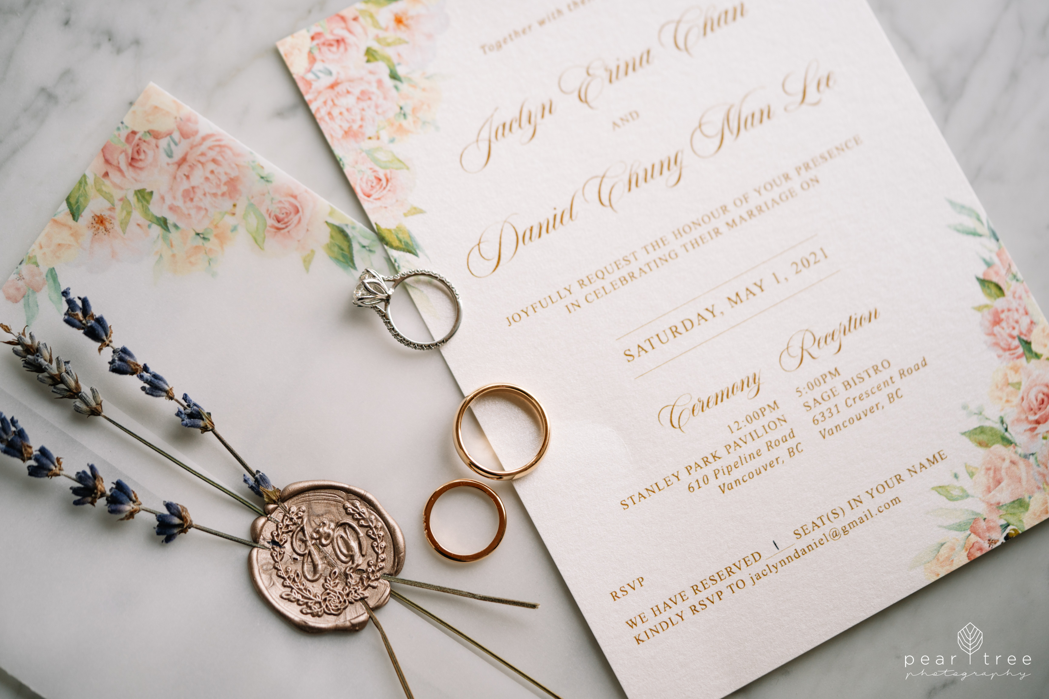 wedding details ring invitation card