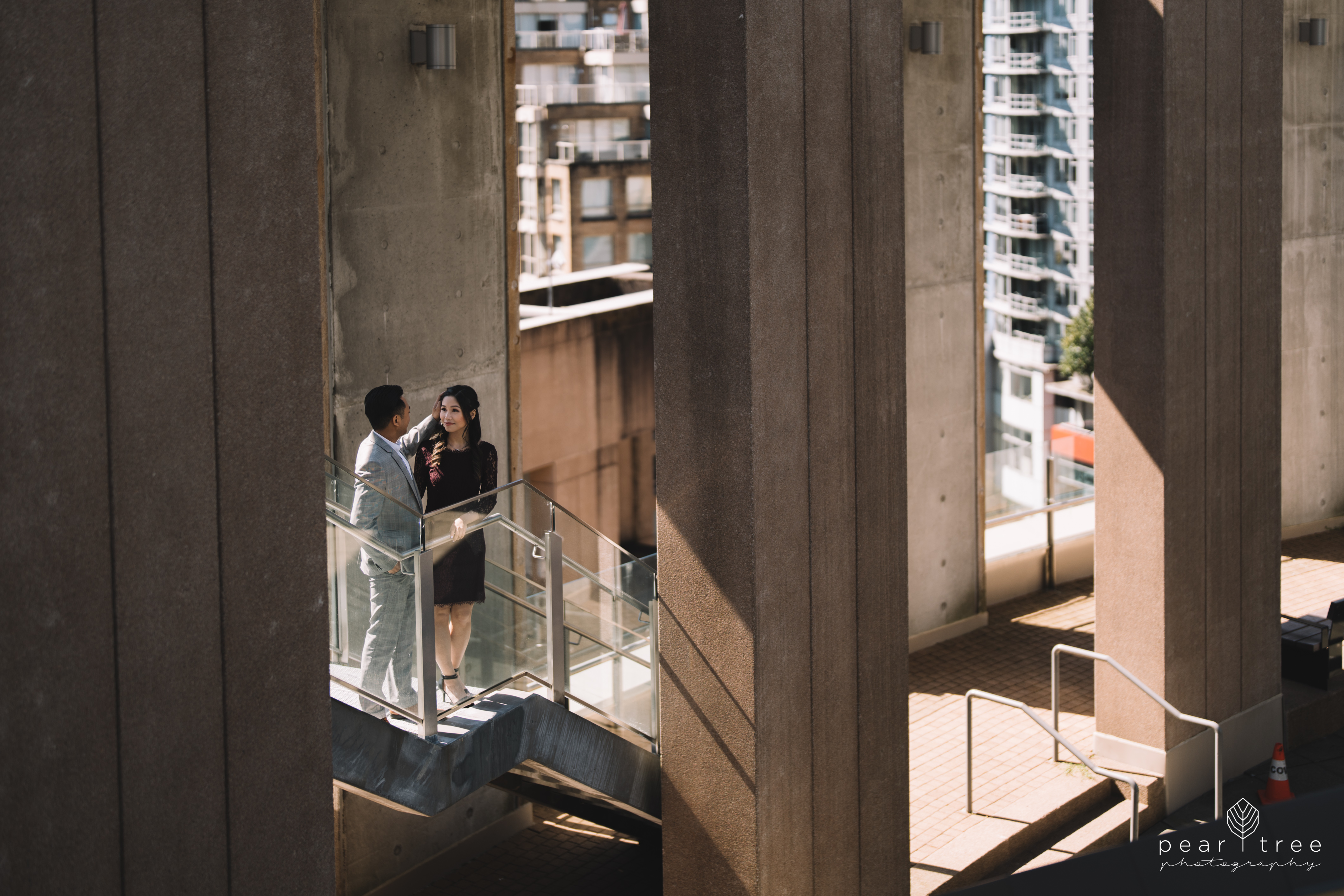 Vancouver Rooftop Cityscape Portraits Engagement
