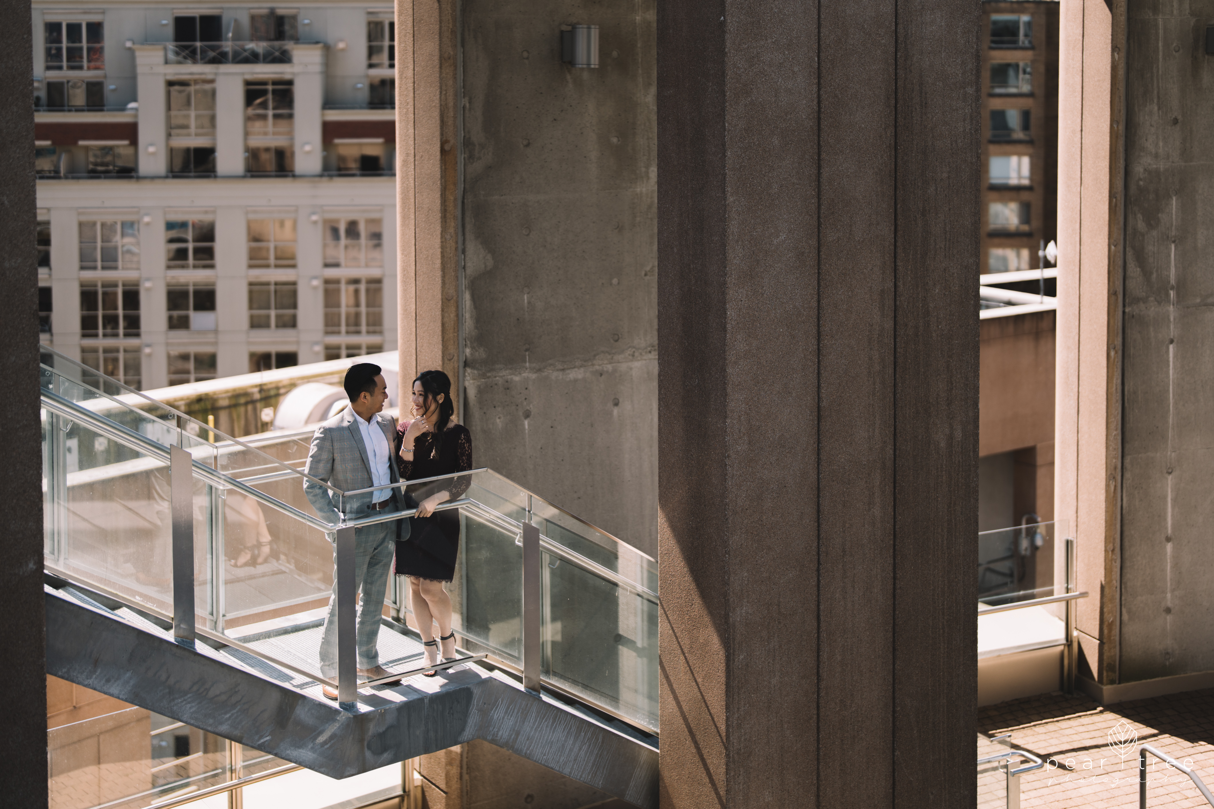 Vancouver Rooftop Cityscape Portraits Engagement